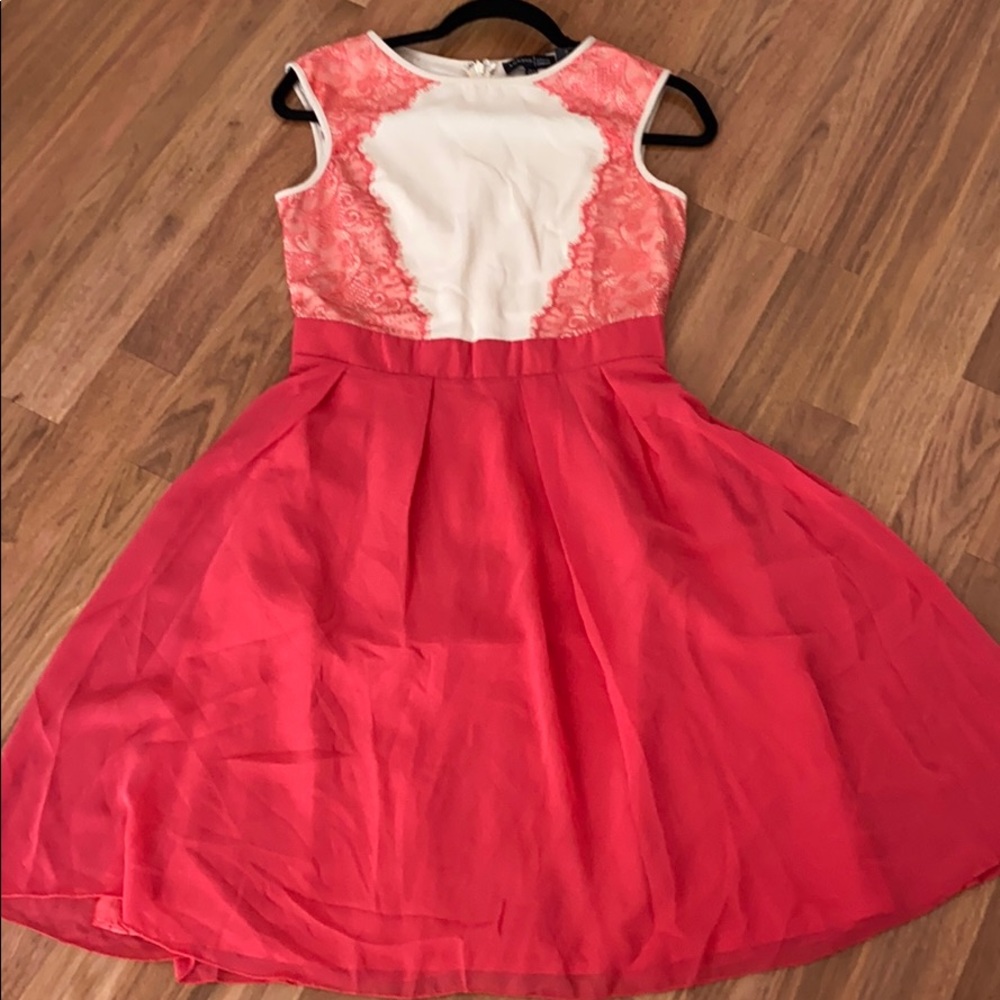 London Dress Company Coral and antique beige dress